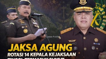 Jaksa Agung Rotasi 14 Kepala Kejaksaan Tinggi, Termasuk Sumut & Jateng 