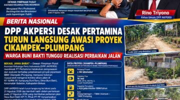 DPP AKPERSI Desak Pertamina Turun Langsung Awasi Proyek Cikampek–Plumpang, Warga Buni Bakti Tunggu Realisasi Perbaikan Jalan*